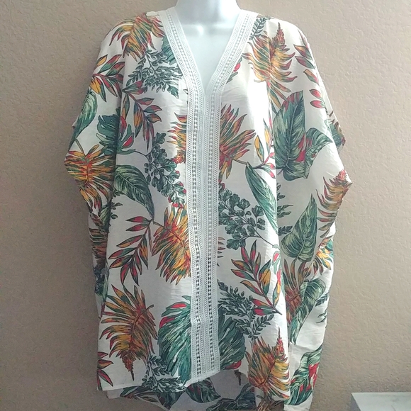 Palm Leaves Beach Cover up S/M - Picture 1 of 6